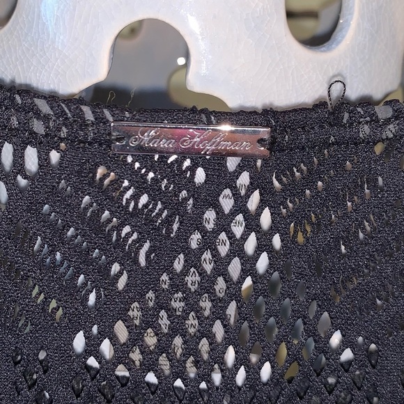 Mara Hoffman Black Lace Mesh Cut Out Bodycon High Neck Sleeveless Mini Dress M - Picture 4 of 7